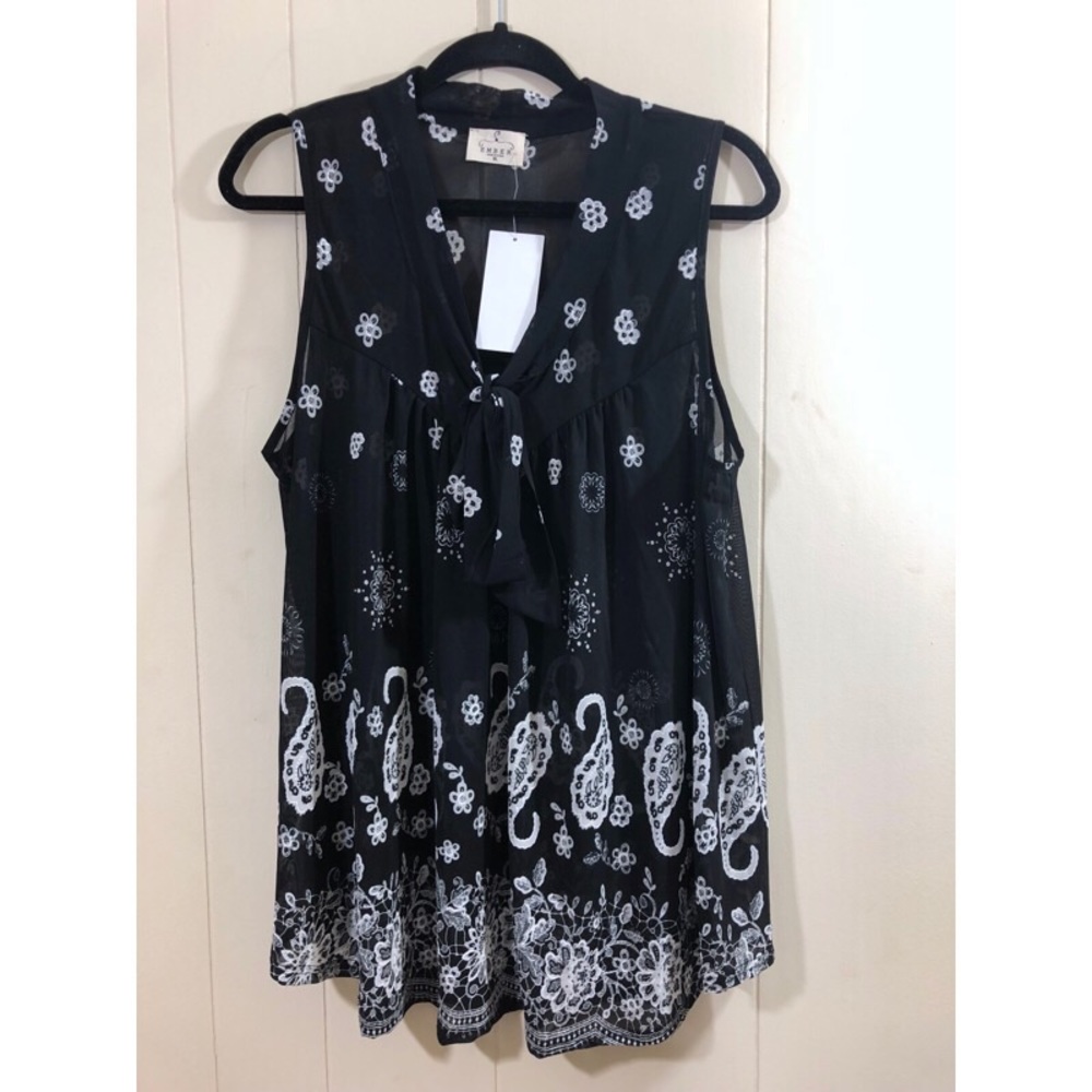 Ember shear paisley blouse